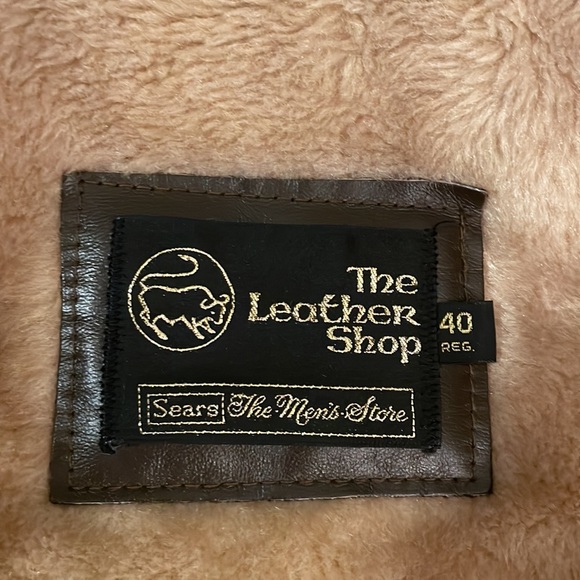 Vintage Sears Men’s Brown Leather Flight Style Jacket, 40 Regular - Picture 15 of 16